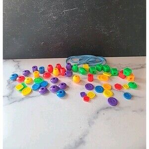 Toddler Plastic Beads To String With Shoelace USED